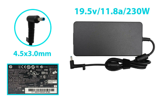 CARGADOR HP 19.5v 11.8 P.AGUJA 230 WATTS (02276)