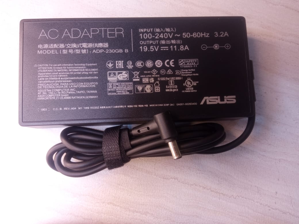 CARGADOR PREMIUM ASUS 20.0V 11.8 P.AGUJA 6.0 X 3.7 230 WATTS (02530)