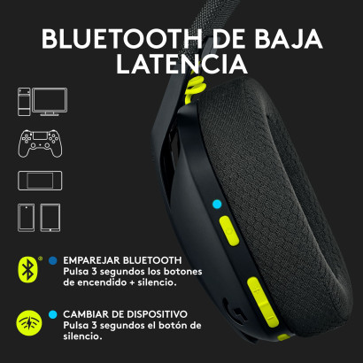 AUDIFONO C/MICROF. LOGITECH G435 BT / LIGHTSPEED BLACK (981-001049) (03112) - Imagen 5