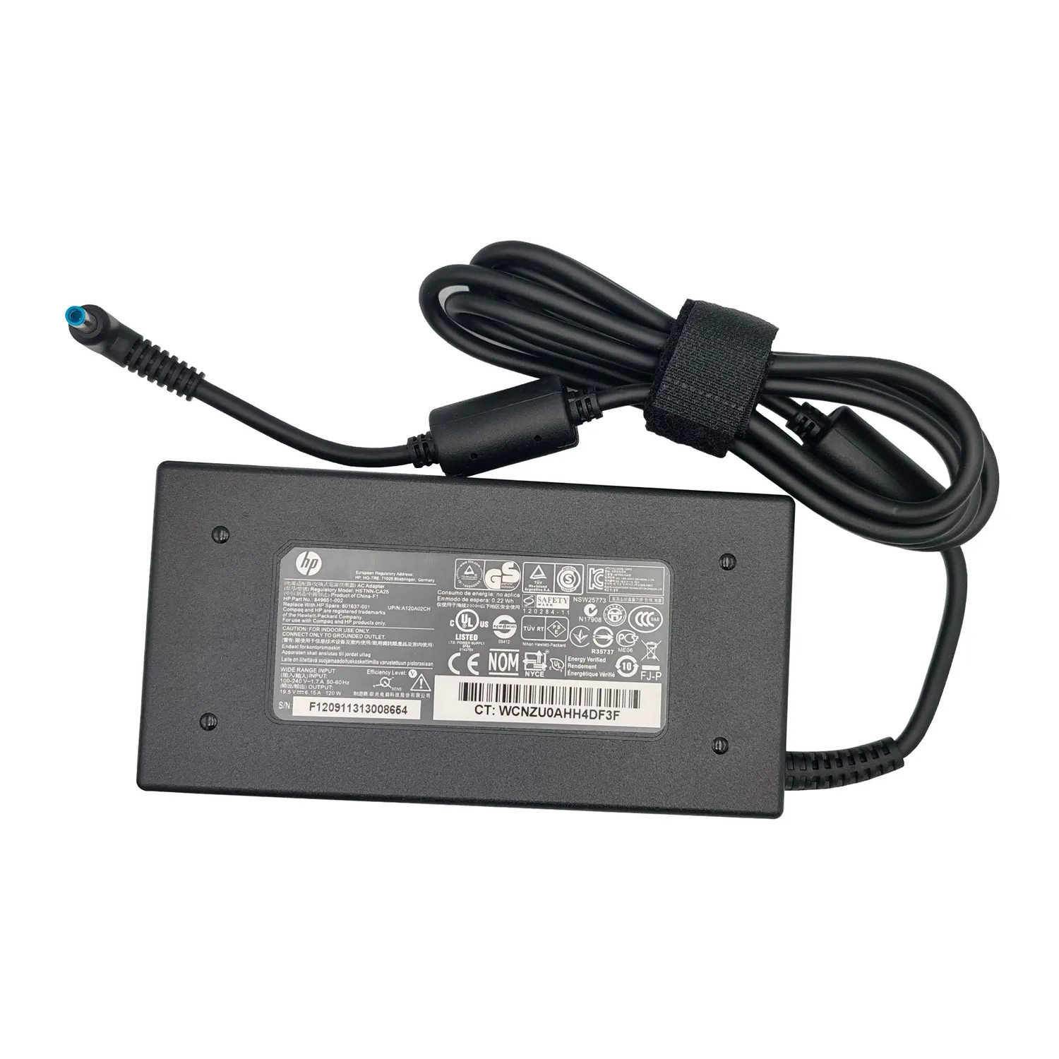 CARGADOR HP 19.5V 6.15 P.AZUL (00544)