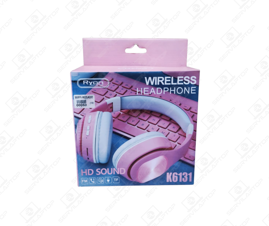 AUDIFONO INALAMBRICO -RADIO -BLUETOOTH -ROSADO K6131 (00060)