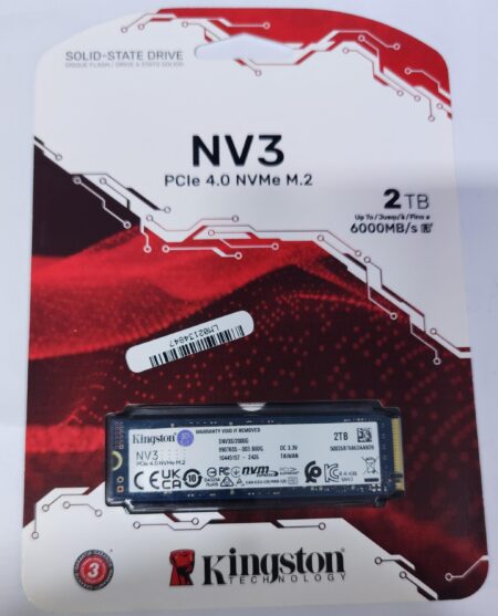 DISCO SOLIDO KINGSTON DE 2TB NV3 PCIE 4.0 -GEN 4 -LECTURA 6000 MBPS /ESCRITURA 5000 MBPS (04119)